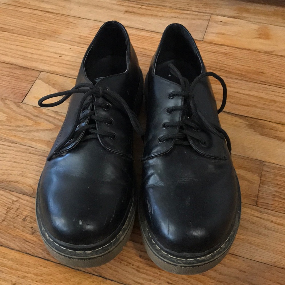 Black low cut, low platform, boots